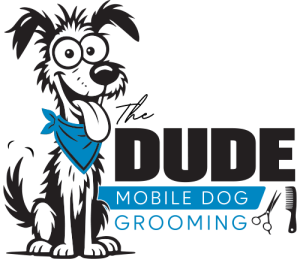 The Dude Mobile Dog Grooming Logo