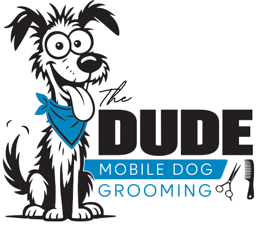 The Dude Mobile Dog Grooming Logo
